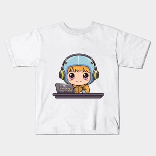 Kawaii DJ Boy Kids T-Shirt